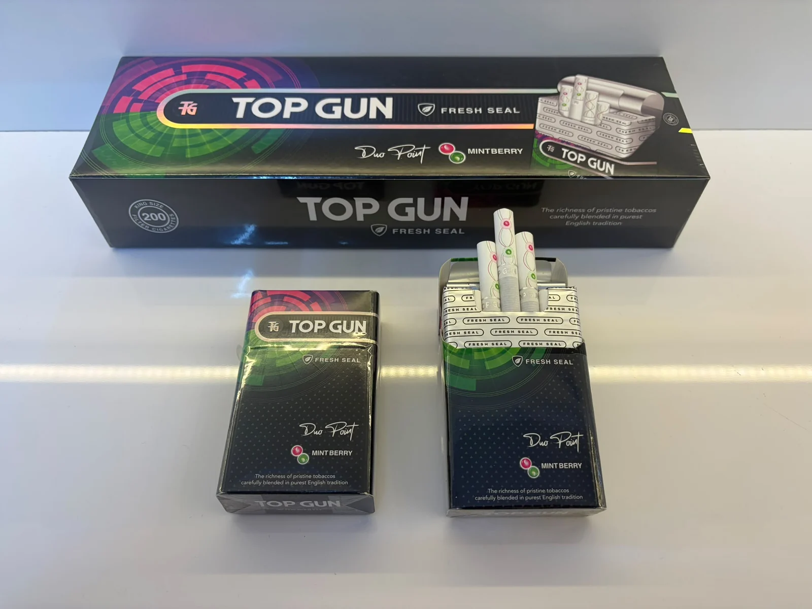 Top Gun Duo Point Mint Berry crush pack and carton