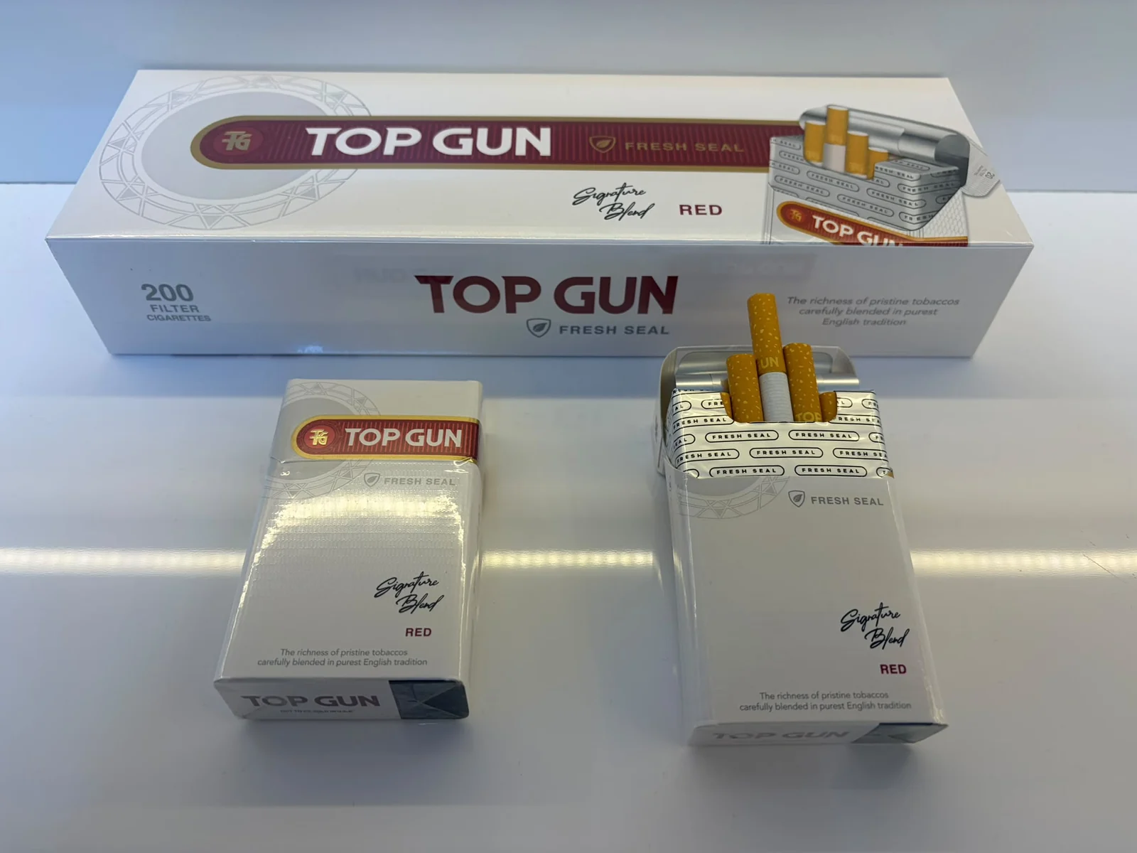 Top Gun Signature Blend Red pack and carton