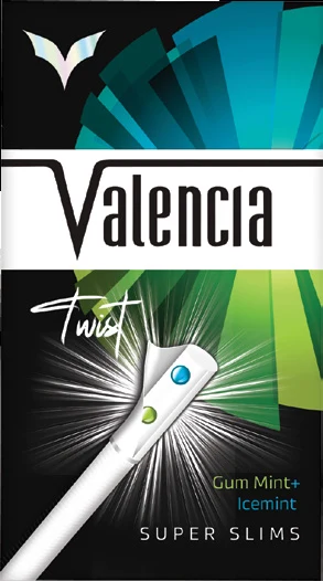 Valencia Twist Gum Mint Super Slims Capsules